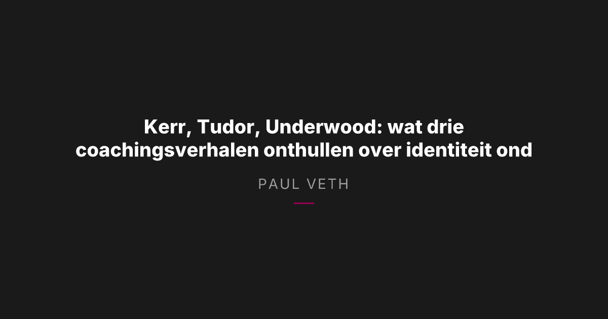 Hoe toptreneurs omgaan met druk: identiteit onder vuur